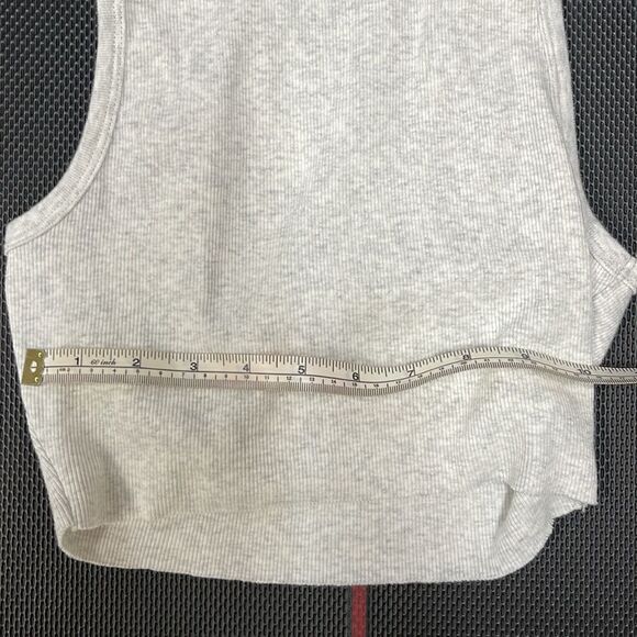 Harlow Women's, Grey, Size Small Sleeveless Crop Top Shirt Ribbed Scoop Neck - Picture 5 of 7